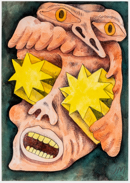008 - "Psy Oopsy" Watercolor Painting by Jim Mooijekind