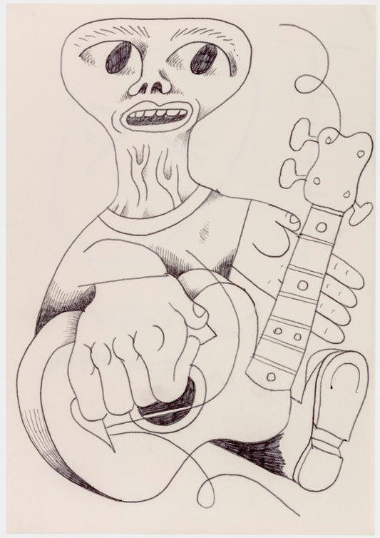 051 - "Man with Guitar II" Drawing by Jim Mooijekind
