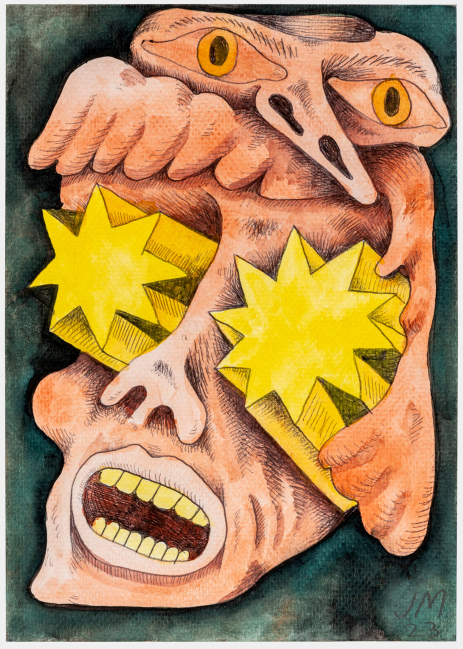 008 - "Psy Oopsy" Watercolor Painting by Jim Mooijekind