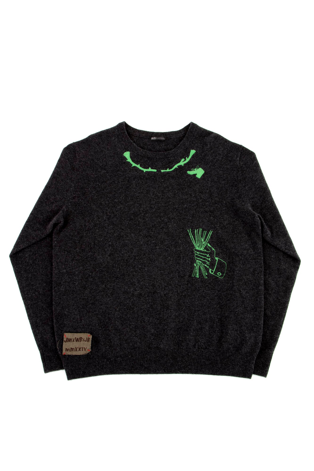 Hang Guts Sweater Green - Jim Mooijekind X Jules Blackbird